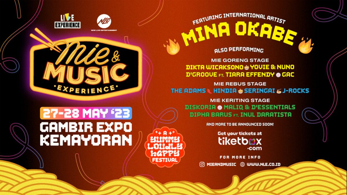 Mina Okabe, Dikta, Maliq & d’Essentials Hingga Yovie & Nuno Akan Tampil Dalam Festival Mie & Music Experience